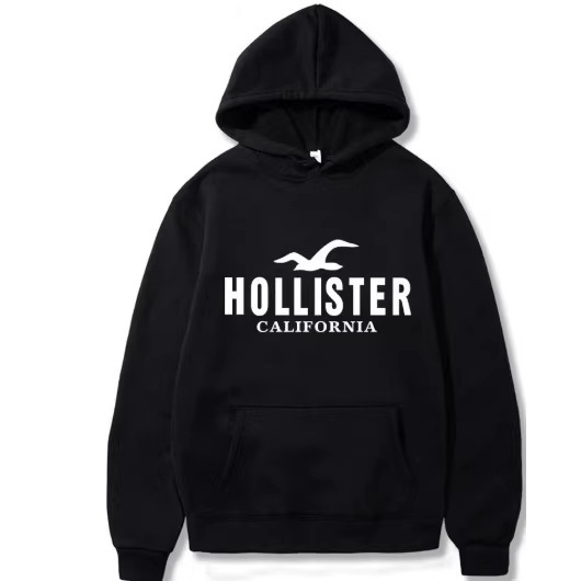 New Trendy Spring and Autumn Hollister Printed Casual Men's Crewneck Hooded Pullover Hip-Hop Hoodie New Trendy Spring and Autumn Hollister Printed Casual Men's Crewneck Hooded Pullover Hip-Hop Hoodie