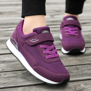 Elderly Shoes Women's Spring New Flagship Store Non-slip Soft Sole Mesh Shoes for Mother Non-slip Middle-aged and Elderly Walking Shoes
