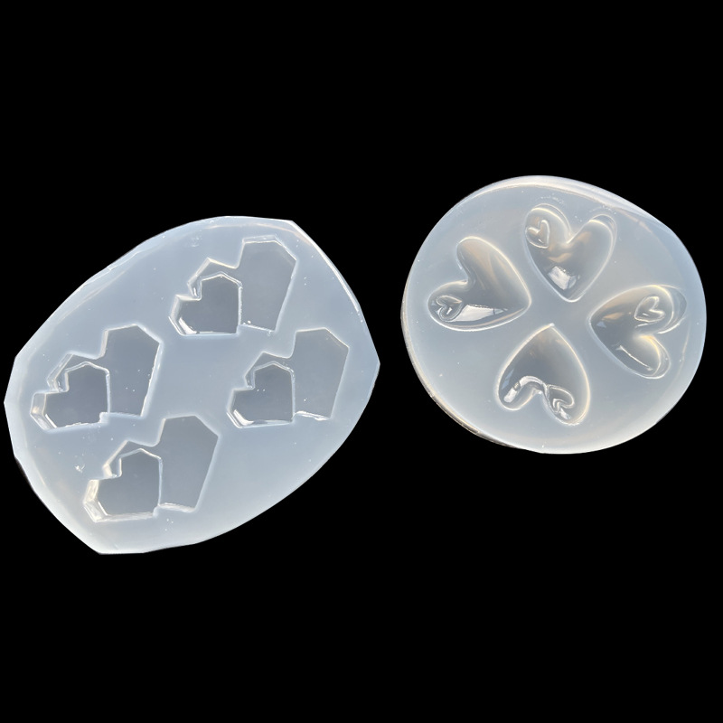 Espejo amor molde de silicona cristal epoxi DIY doble amor joyería material paquete teléfono móvil Shell accesorios molde decorativo