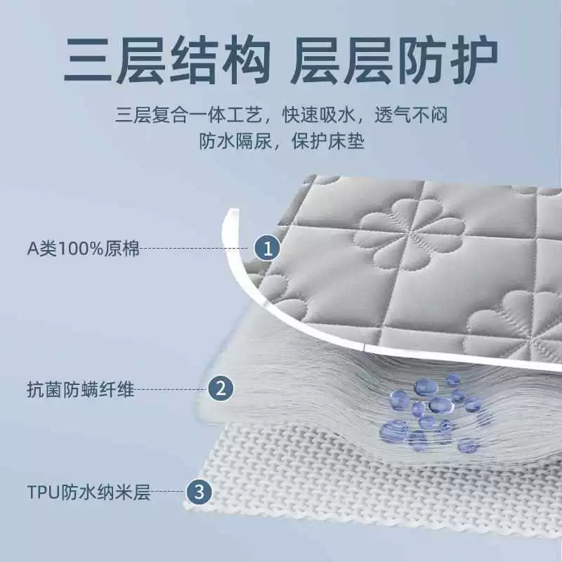 Waterproof quilted sheet, mattress, dustproof protective cover, bedspread, increased thickness