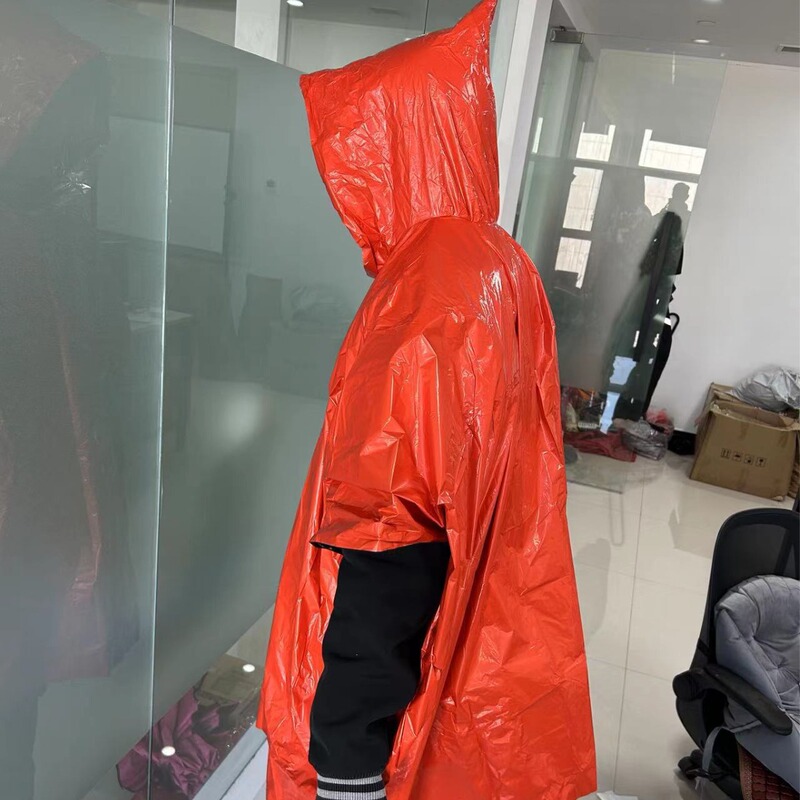 Outdoor Portable Emergency Raincoat, Long Style for Cycling, Thickened, Reflective, Windproof, Emergency Hiking, Multi-Functional Raincoat Wholesale