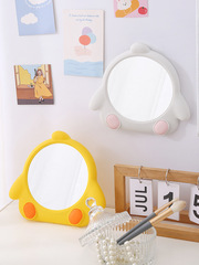 Chicken Makeup Mirror Desk Standing Student Vanity Mirror Can Be Hung Cute Bathroom Wall-Mounted Mirror Girl Beauty Mirror
