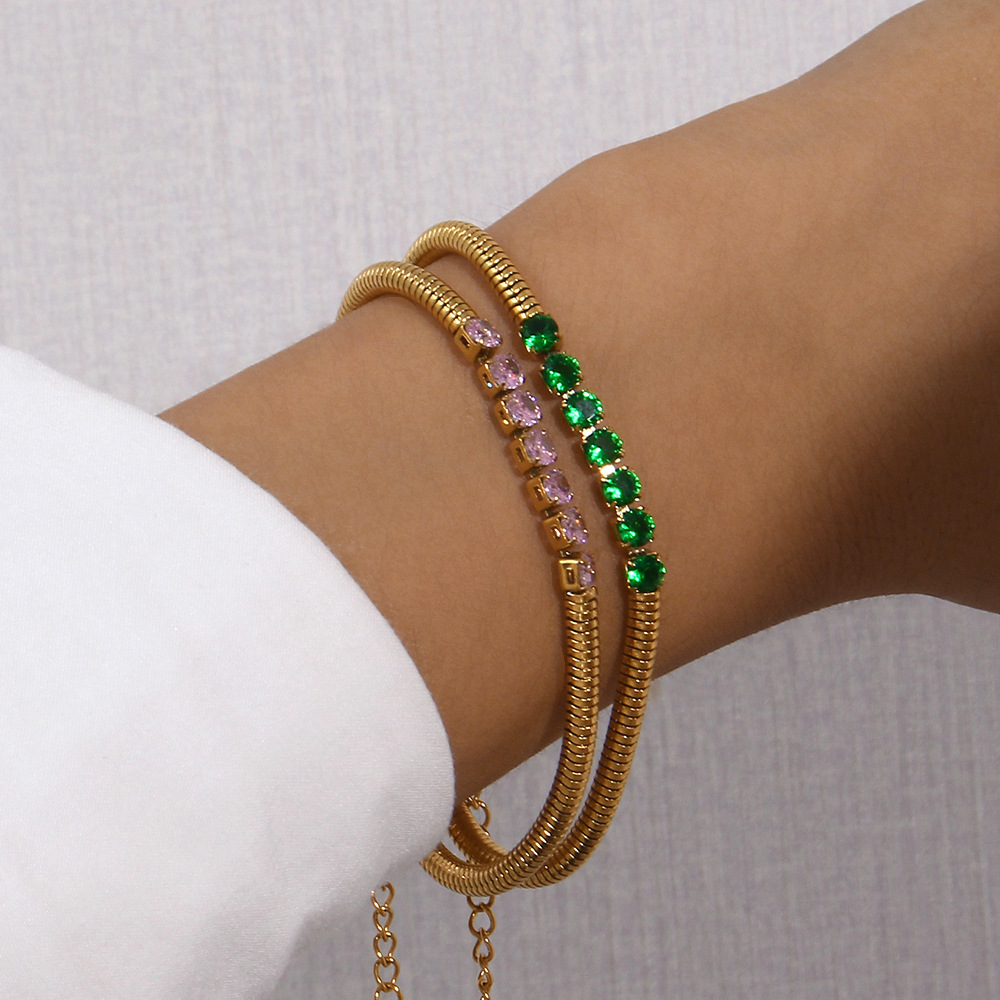 Title 6, Womens Stainless Steel Bead Thick Snake Chain ...