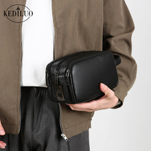 商务男士手拿包新款多功能大容量智能防盗手机包休闲指纹锁手抓包