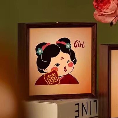 陪嫁新婚长明灯婚灯一对婚房床头灯新娘结婚礼物送新人喜字相框灯|undefined