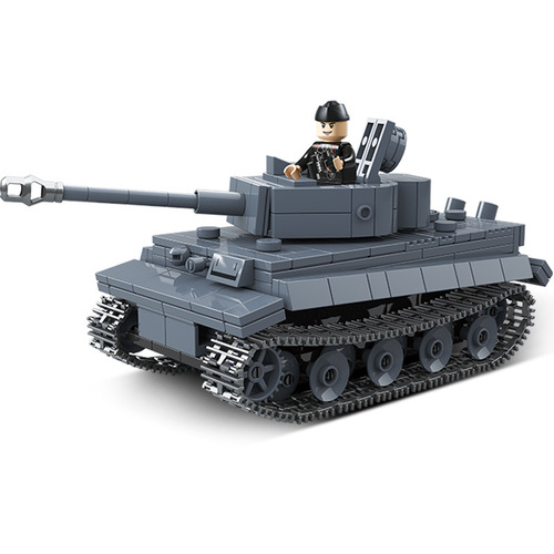 Compatible with Lego Tiger I heavy tank building block model World War II military series assembled small particle toys for boys