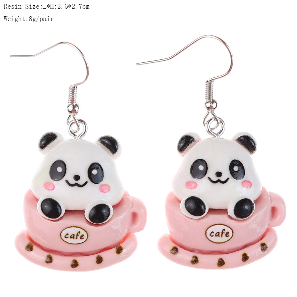 1 Pair Cartoon Style Cute Panda Plastic Drop Earrings display picture 7