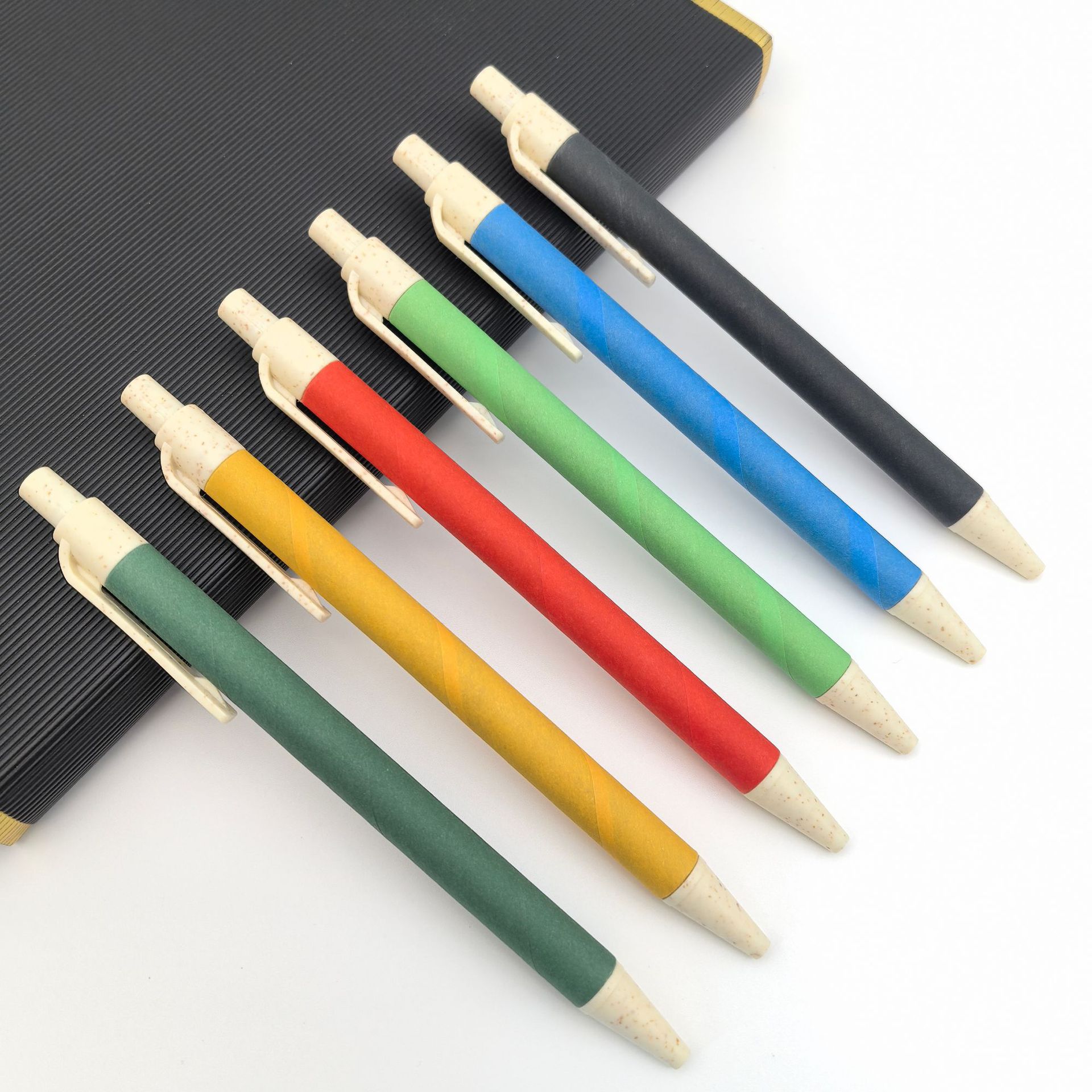 Nuevo lápiz de tubo de papel de paja, lápiz de tubo de papel de color, lápiz de bolas de papel publicitario ecológico degradable al por mayor