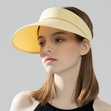 防晒帽防紫外线显脸小遮阳帽空顶帽户外沙滩软胶卷帽