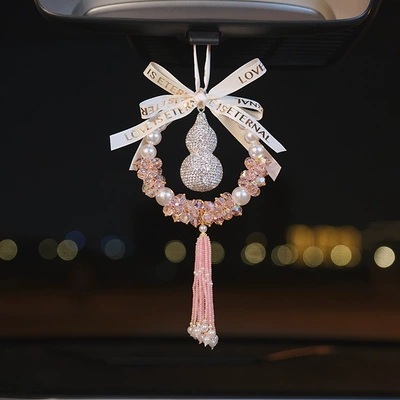 a High-End Feel for Car and – Car hanging - pearl-gourd-pendant-pink