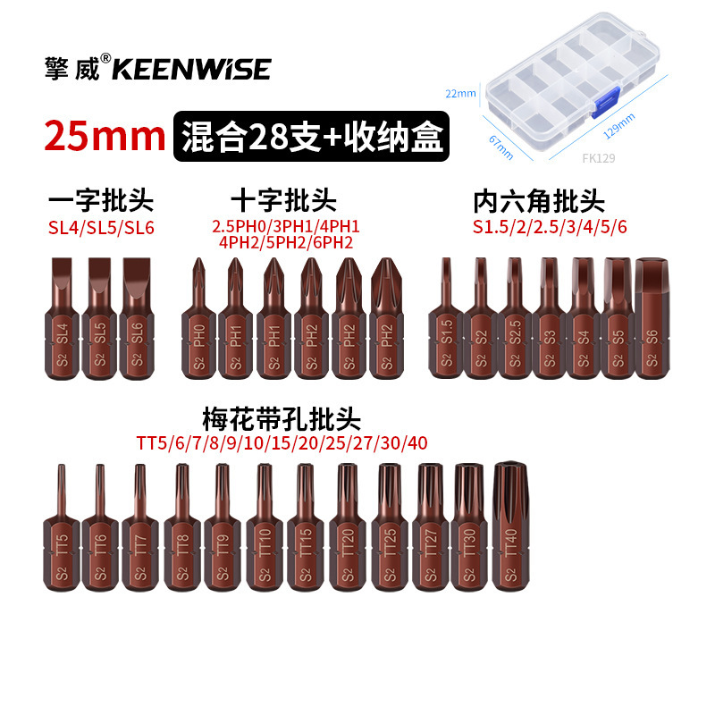 十字短批头套装超短内六角披头一字梅花带孔三角五星U型四方25mm|undefined