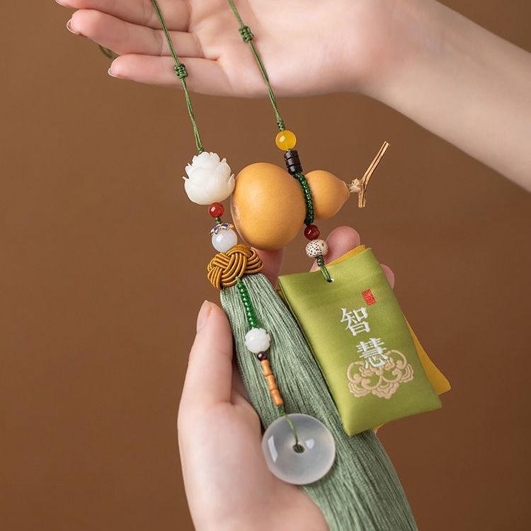 New Style Fulu Gourd Creative Car Interior Hanging Decoration for Men and Women, Sachet Lucky Bag, Peace Rearview Mirror Hanging Decoration, One-Piece Drop Shipping
