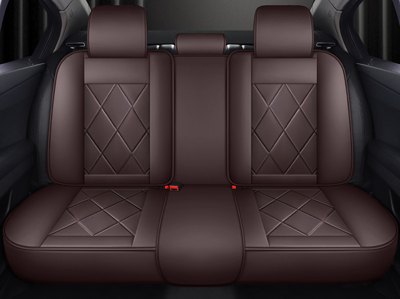 Cross-Border Full Leather Car Seat Cushion, Fully Enclosed Seat Cover, Universal Leather Comfortable and Breathable Seat Cushion for All Seasons, Car Seat Cushion