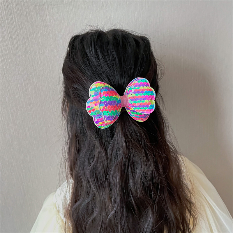 Double Sequin Bow Tie Barrette