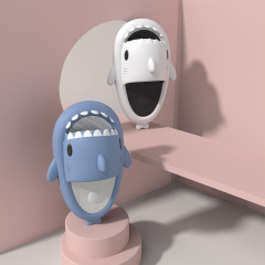 2023 third generation color matching shark slippers for men summer household non-slip men's slippers thick-soled couple slippers for women to wear outside