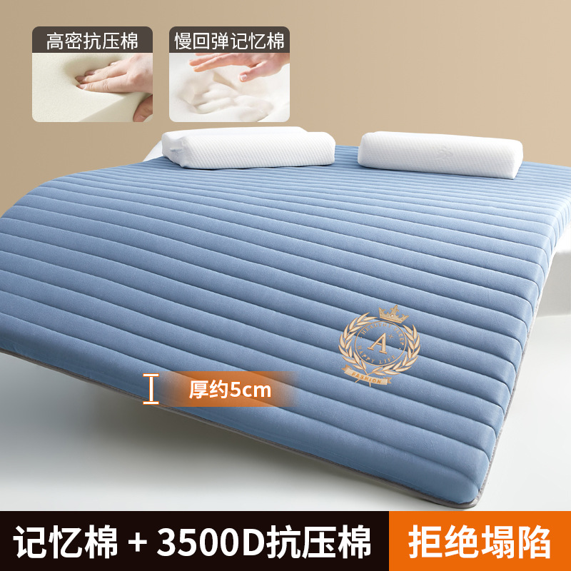 [업그레이드 모델] 스트레이트 블루 - 두께 약 5cm [A급 느린 리바운드 메모리폼]