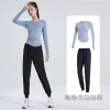 new pattern leisure time motion suit Tight fitting V-neck Long sleeve jacket Quick drying pants run Bodybuilding Easy motion trousers