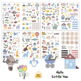 New baby Scrapbook Sticker decorative stickers cartoon ins style baby Scrapbook stickers
