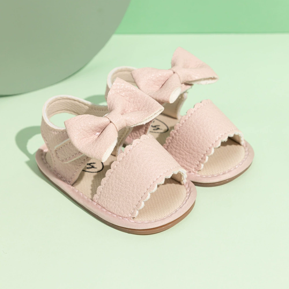 Summer sandals, polyurethane non-slip children's footwear for early age with bow, soft sole