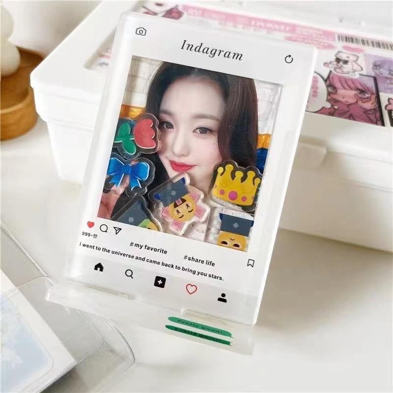 小紅書insアクリルロック音楽立牌DIYプレゼント3インチカード立牌写真フォトフレーム|undefined