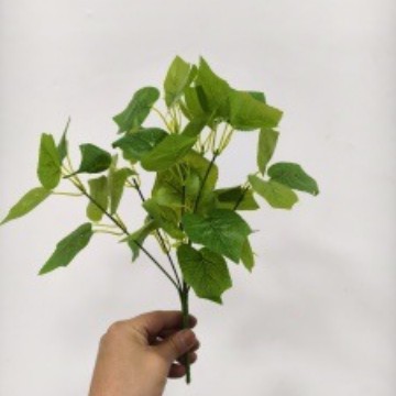 5 horquilla colgante de pegamento colgante de pared de plantas de simulación 7 horquilla pequeño haz de papas verdes hojas de papas decoración de pared interior colgante verde falsa