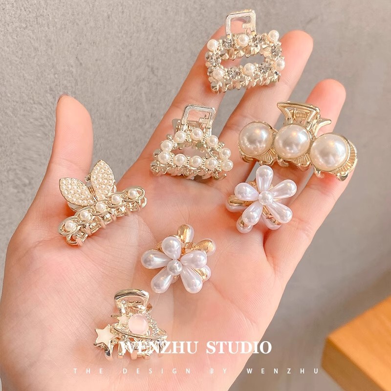 Pearl Grabber Female Small Hairpin Small and Exquisite Korean Hair Grabber Claw Side Bangs Clip Headband Hairpin Pearl Grabber Female Small Hairpin Small and Exquisite Korean Hair Grabber Claw Side Bangs Clip Headband Hairpin