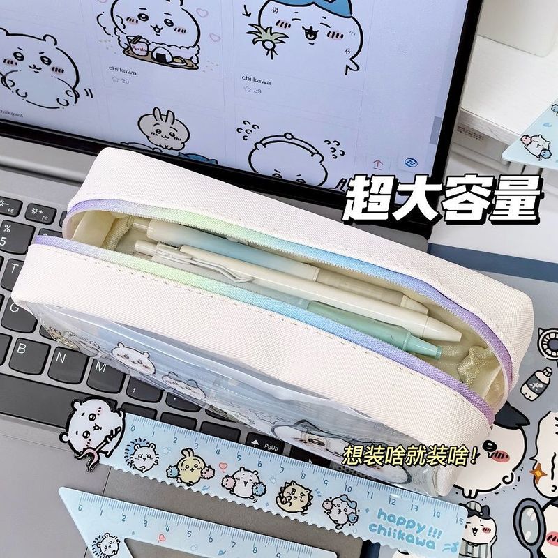 起爆吉伊卡わぁ透明筆袋アニメかわいい鉛筆ケース大容量中学校小学生党文房具袋|undefined