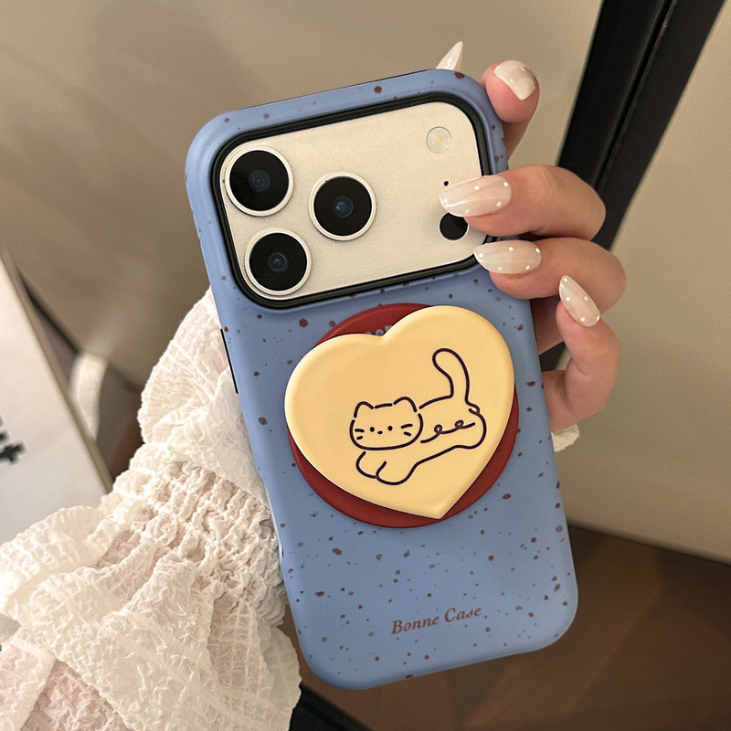 Cat Magnetic Stand Suitable for Apple 17 Phone Case iPhone 17Pm Film 11 Color-Blocking Cartoon 15 Matte 16 Cat Magnetic Stand Suitable for Apple 17 Phone Case iPhone 17Pm Film 11 Color-Blocking Cartoon 15 Matte 16