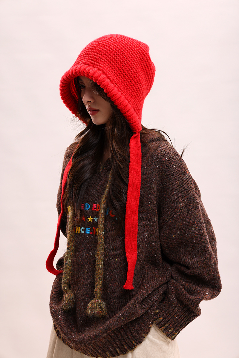 Version coréenne du nouveau bonnet tricoté en peluche pour enfants, protection des oreilles, chaud et polyvalent, couleur mixte, automne et hiver_voghion.com