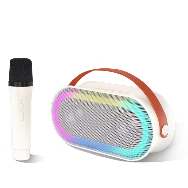 アマゾンで人気のBluetoothカラフルスピーカー、ワイヤレスマイク、ポータブル屋外歌唱一体型機器、卸売|undefined