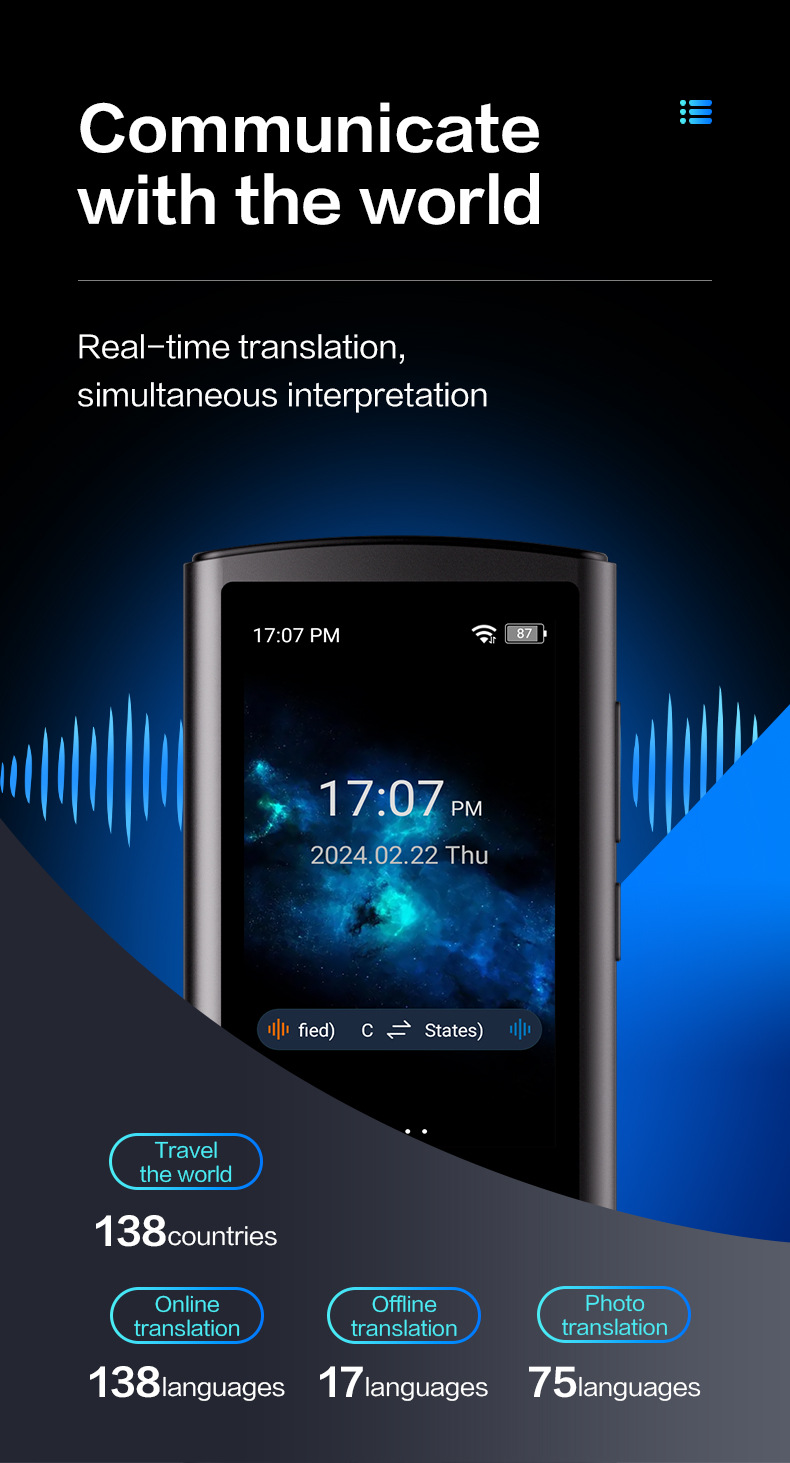 外贸翻译机便携式翻译耳机翻译器多国语言离线语言智能拍照设备旅