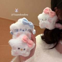 新しい蝶結びのぬいぐるみのキティシュシュの人形のぬいぐるみの大腸シュシュの学生のかわいい髪のひもの髪飾り