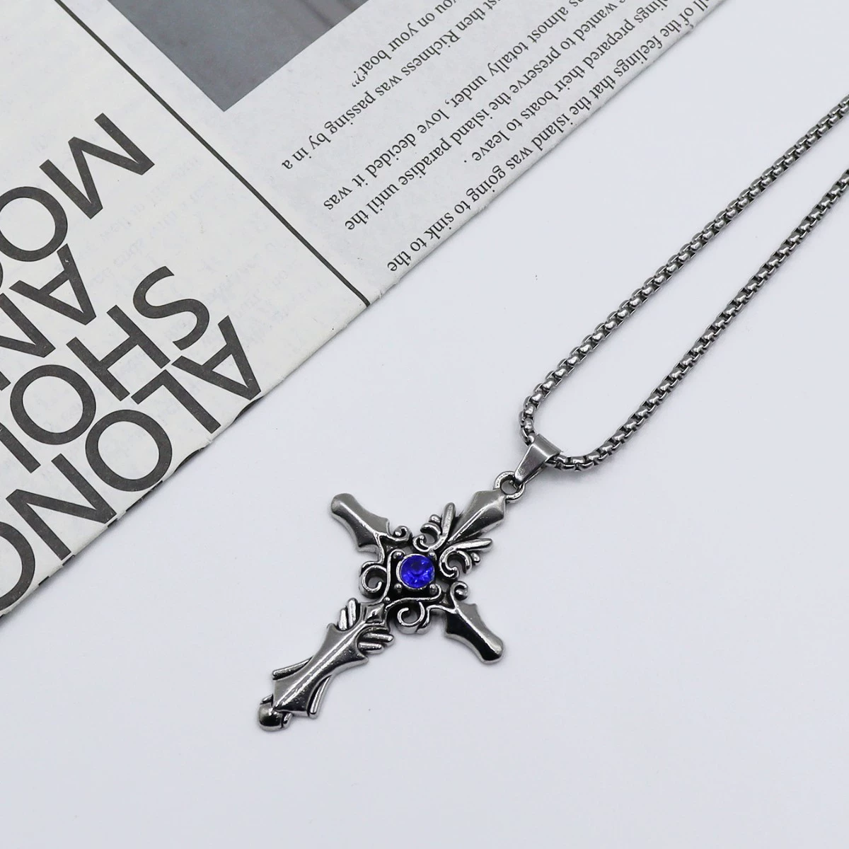 Necklace stainless steel, retro fashionable pendant hip-hop style for men and women