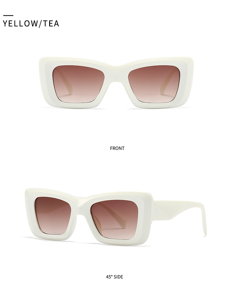 New European and American fashion catwalk small frame cat eye sunglasses for women, trendy sunglasses for men, cross border 9137 UV protection_voghion.com