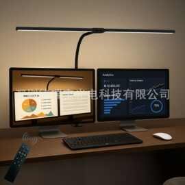 跨境led双头台灯双头夹子灯电脑屏幕灯补光桌面办公学习护眼台灯