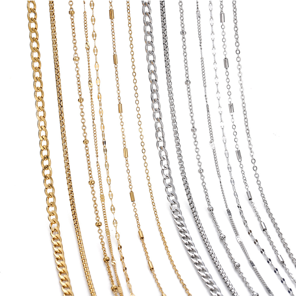 10g Weight Chain Jewelry Making Type DIY Jewelry Accessories Classification 2 M Quantity 304 Stainless Steel Material Solid Color Pattern All Seasons Season Plating Design Basic, Simple Style Style 2 M 304 Stainless Steel DIY Jewelry Accessories Chain Basic Simple Style Solid Color 19
