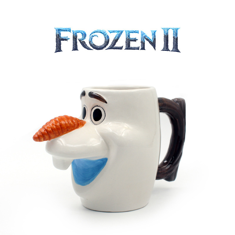 Nieve congelada figura muñeca Taza de agua de cerámica 3D taza de nieve taza de desayuno taza de jugo taza de Leche