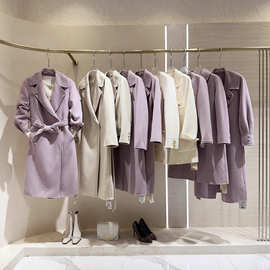 羊绒大衣品牌折扣女装尾款清货衣服批发专柜清仓一手货源拿货