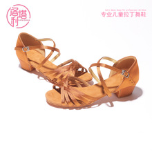 少儿初学者儿童夏季拉丁舞鞋女童软底中低高跟女孩练习练功舞蹈鞋
