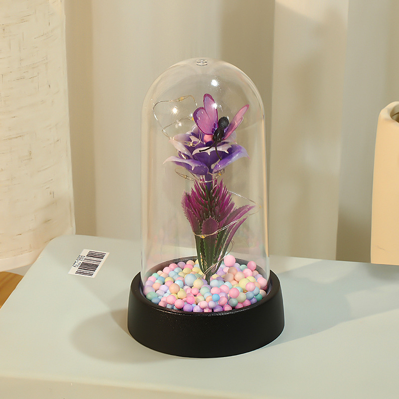ロマンチックなバレンタインデー520告白プレゼント誕生日プレゼントシミュレーション花led発光蝶金箔花飾り|undefined