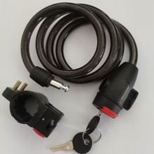 自行车钢缆锁 电动车锁单车挂锁 自行车锁 U形锁 车锁方便携带 圈