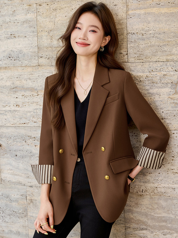 设计感黑色西装外套女2025秋季新款韩版宽松小个子中长款西服时尚|undefined