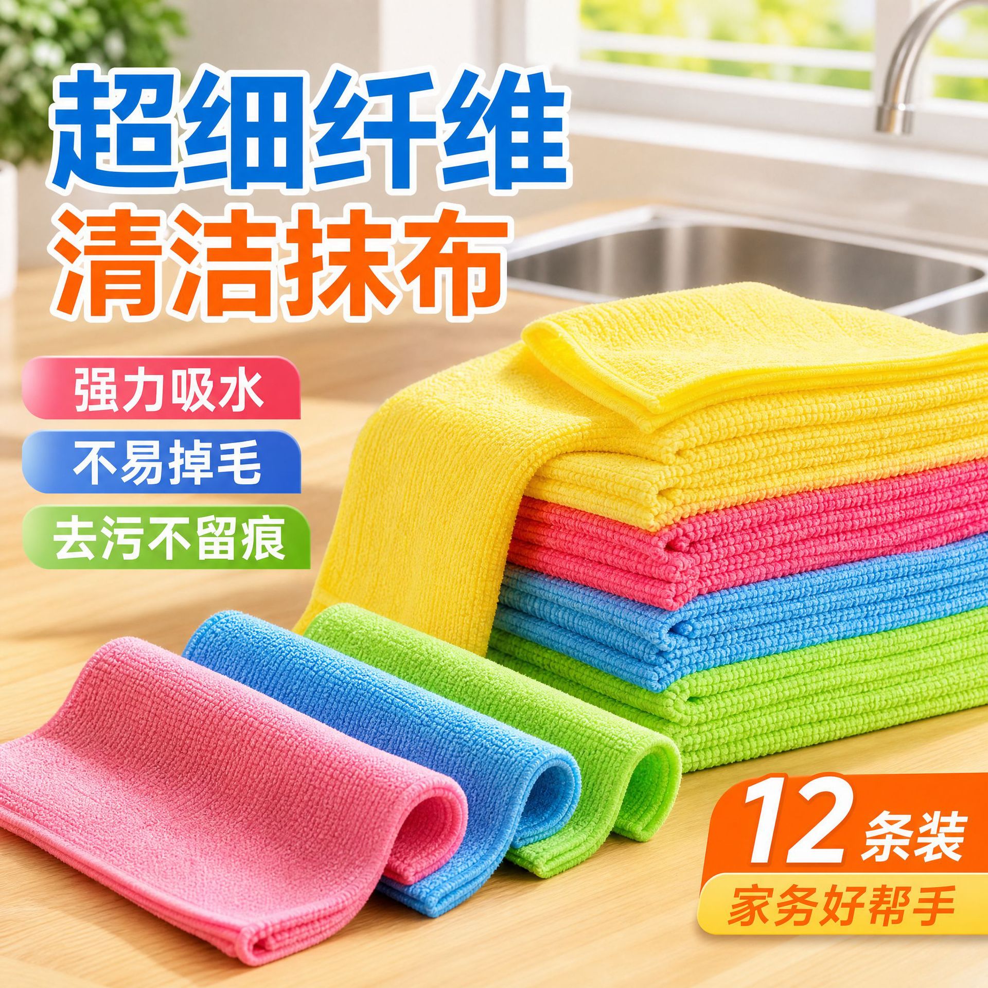 Paño de limpieza de microfibra, fácil de limpiar, paño de limpieza de cocina no grasoso, paño de limpieza para el hogar, toalla para coche, paño de limpieza multiusos.