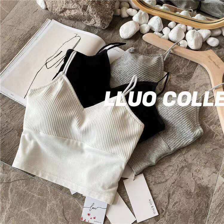 Carefully Selected Camisole with Thin Straps, Lazy Style, Strapless, Push-Up, Wireless Bra, Can Be Worn as Outerwear or as a Base Layer