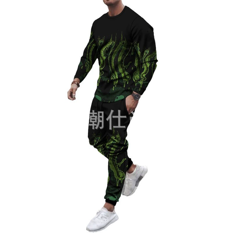 Футболка разноцветная, с длинным рукавом, брюки, европейский стиль, AliExpress