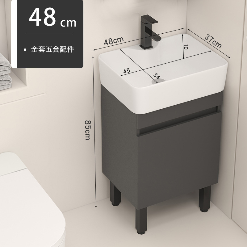 4837 Gabinete de piso gris + agua + grifo