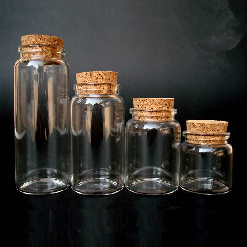 @无铅木塞玻璃瓶许愿瓶漂流清新圆形花茶瓶星空瓶广口瓶47mm