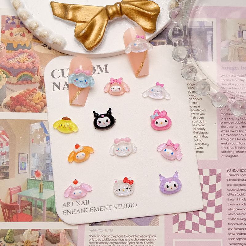 Nail Art Accessories Kurome Kt Cat Big-Eared Rabbit Cartoon DIY Wearable Nail Earrings Cream Glue Jewelry Wholesale Nail Art Accessories Kurome Kt Cat Big-Eared Rabbit Cartoon DIY Wearable Nail Earrings Cream Glue Jewelry Wholesale