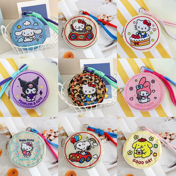 New embroidered coin purse handbag, versatile for daily use, waterproof, large capacity for storing keys and earphones