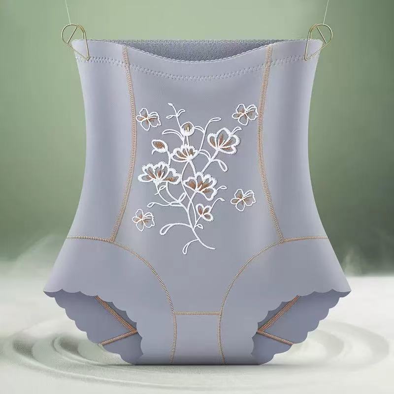 Pantalones de vientre de cintura alta bordados tridimensionales exquisitos de alto lujo, sin costuras, transpirables, ropa interior de mujer de gran tamaño, pantalones de cuerpo de cintura moldeados